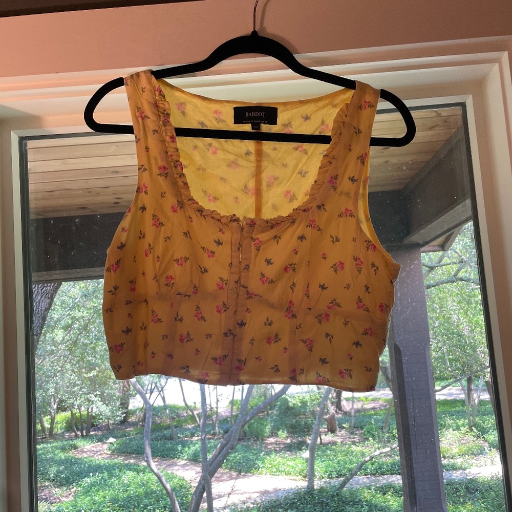 Floral Yellow Crop Top